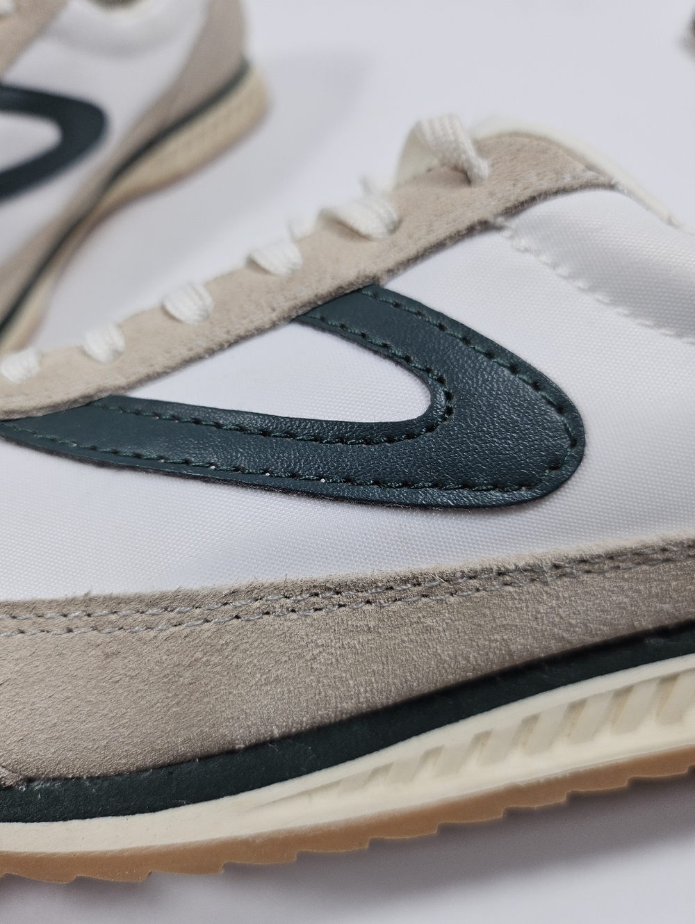 Tretorn Rawlins 2.0 Suede & Textile White  Beige Green Lace Up Retro Sneaker - Picture 12 of 16